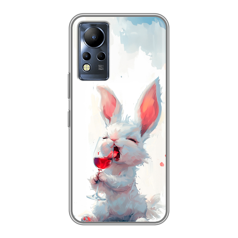 Силиконовый противоударный чехол на Infinix Note 12 с принтом кролик зайчик Силиконовый противоударный чехол на Infinix Note 12 с принтом кролик зайчик