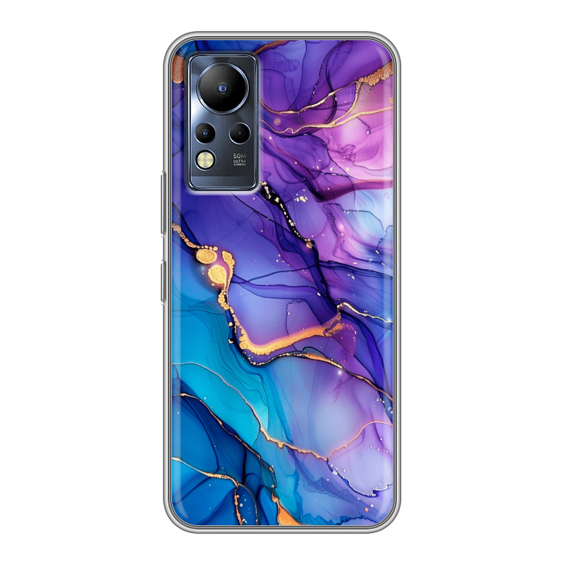 Силиконовый чехол на Infinix Note 12 с принтом синий мрамор Силиконовый чехол на Infinix Note 12 с принтом синий мрамор