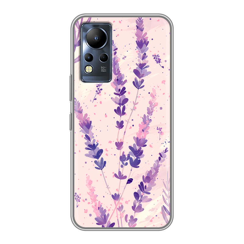 Силиконовый чехол на Infinix Note 12 с принтом цветы лаванда Силиконовый чехол на Infinix Note 12 с принтом цветы лаванда