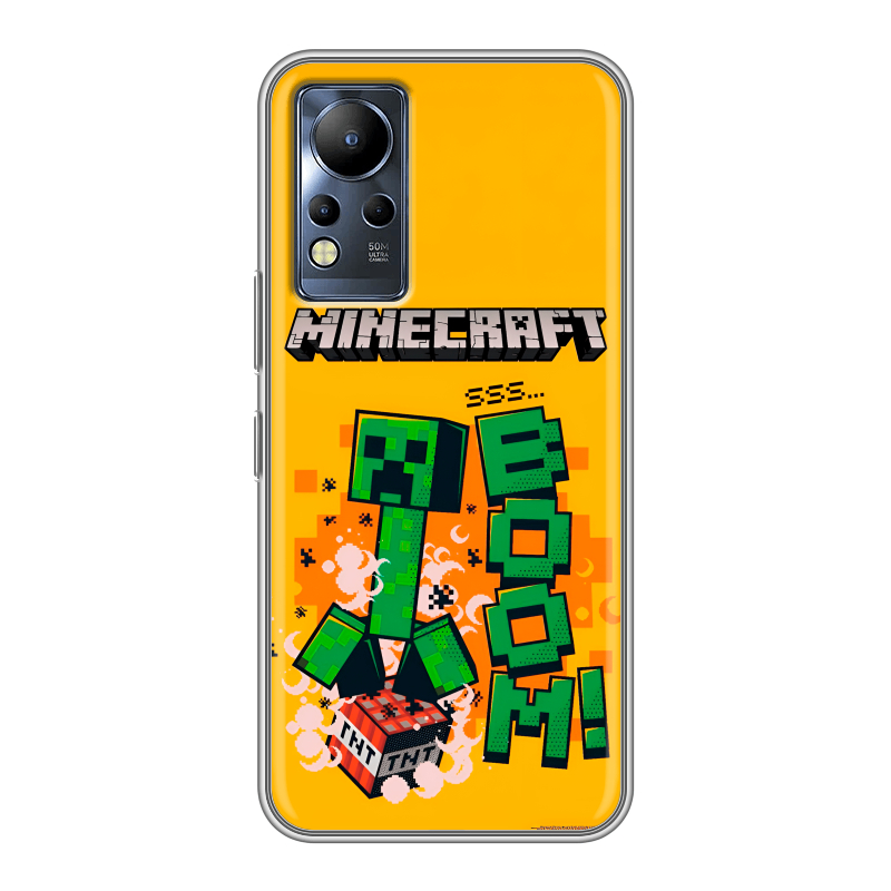 Силиконовый противоударный чехол на Infinix Note 12 с принтом Майнкрафт Minecraft Силиконовый противоударный чехол на Infinix Note 12 с принтом Майнкрафт Minecraft