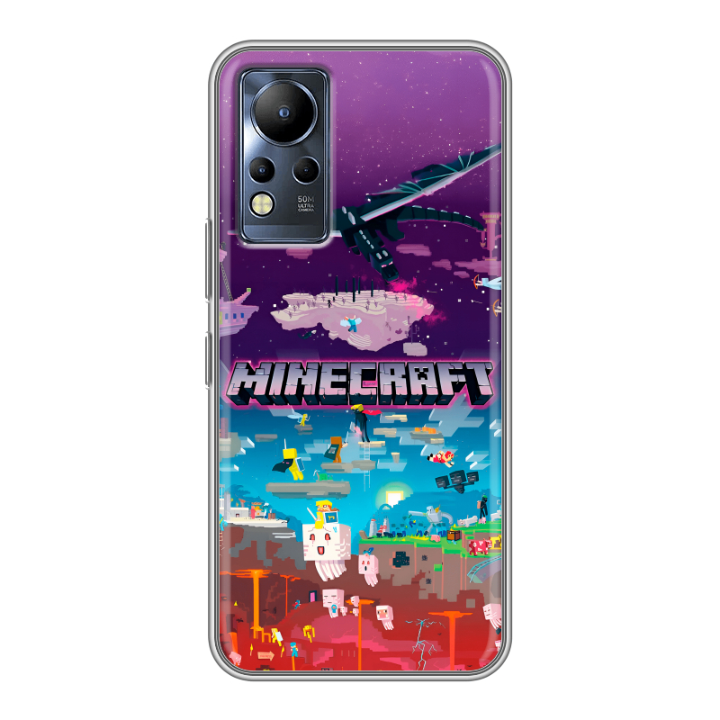 Силиконовый чехол на Infinix Note 12 с принтом Майнкрафт Minecraft Силиконовый чехол на Infinix Note 12 с принтом Майнкрафт Minecraft