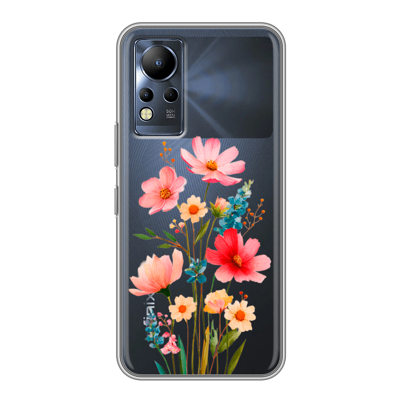 Силиконовый чехол на Infinix Note 12 с принтом Цветы Силиконовый чехол на Infinix Note 12 с принтом Цветы