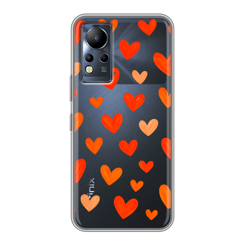 Силиконовый чехол на Infinix Note 12 с принтом Сердечки Силиконовый чехол на Infinix Note 12 с принтом Сердечки