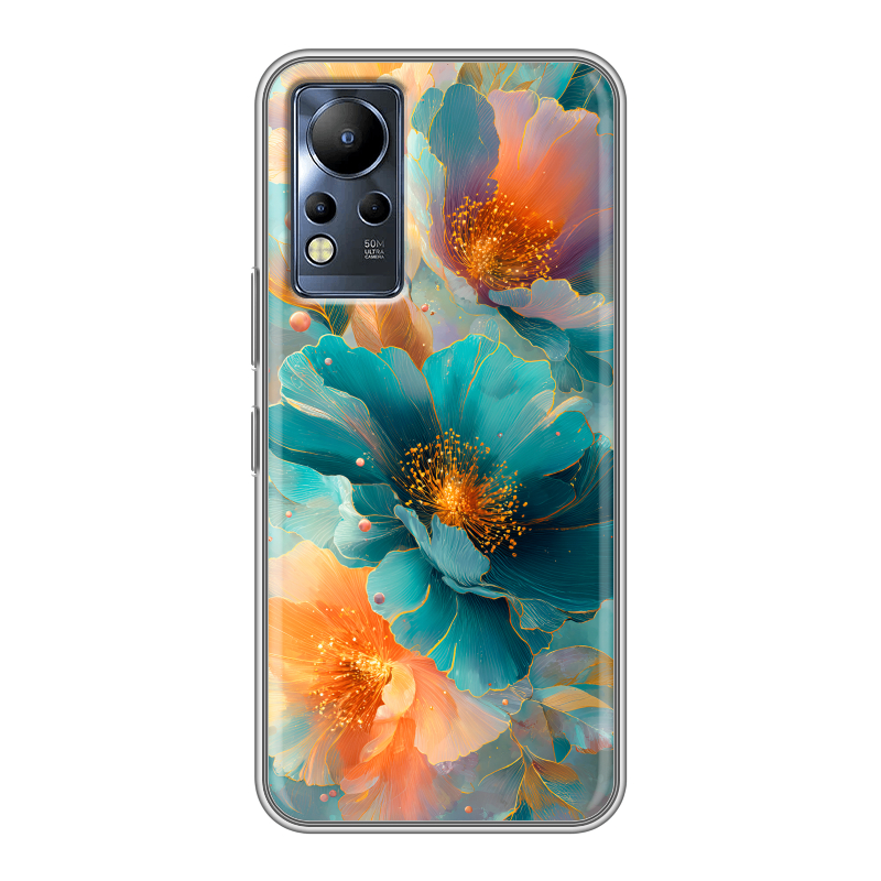 Силиконовый противоударный чехол на Infinix Note 12 с принтом Цветы Силиконовый противоударный чехол на Infinix Note 12 с принтом Цветы