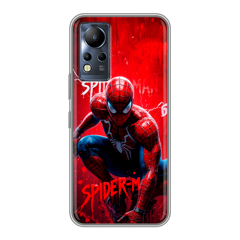 Силиконовый противоударный чехол на Infinix Note 12 с принтом Spiderman Человек паук Силиконовый противоударный чехол на Infinix Note 12 с принтом Spiderman Человек паук