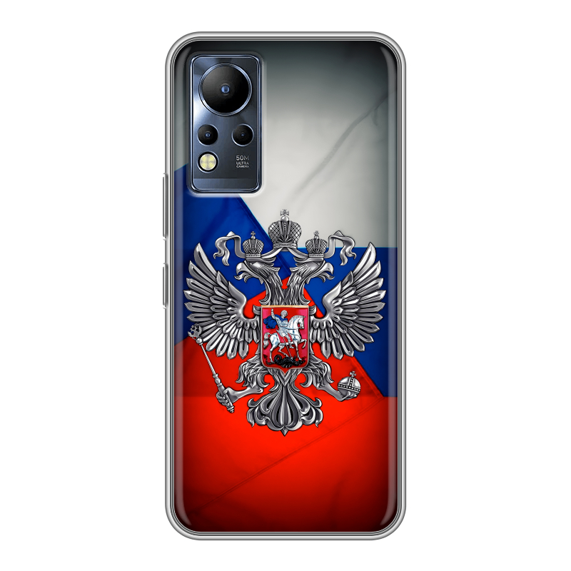 Силиконовый чехол на Infinix Note 12 с принтом Флаг России Силиконовый чехол на Infinix Note 12 с принтом Флаг России