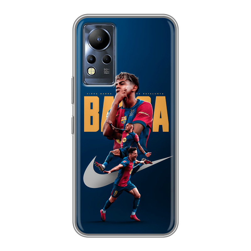 Силиконовый противоударный чехол на Infinix Note 12 с принтом Барселона Barca Yamal Силиконовый противоударный чехол на Infinix Note 12 с принтом Барселона Barca Yamal