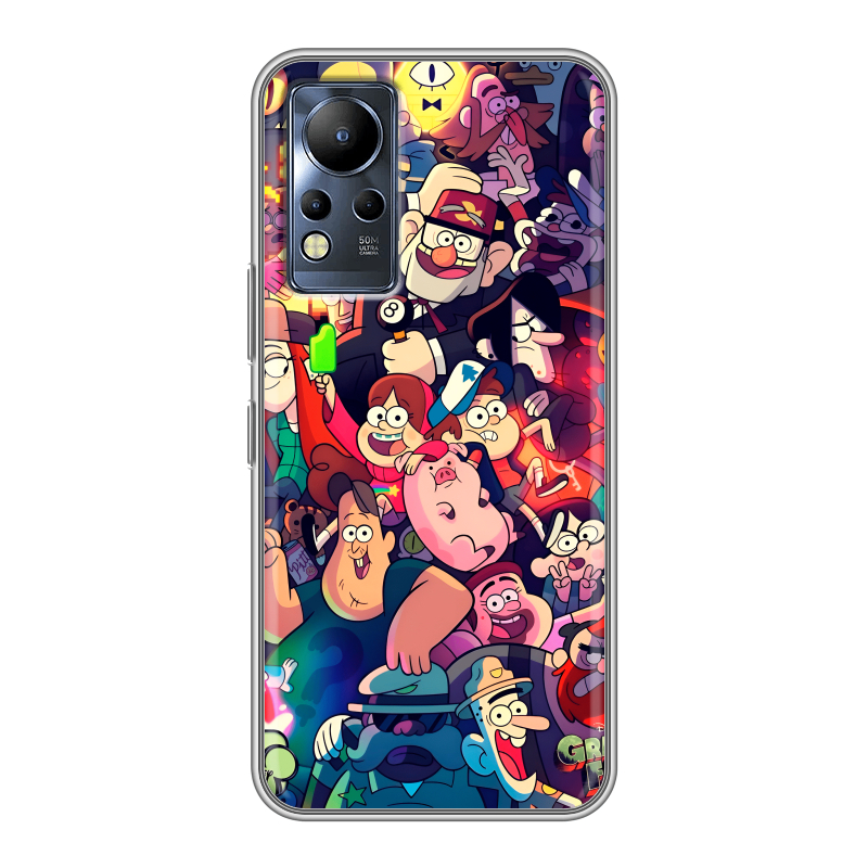 Силиконовый противоударный чехол на Infinix Note 12 с принтом Gravity Falls Гравити Фолз Силиконовый противоударный чехол на Infinix Note 12 с принтом Gravity Falls Гравити Фолз