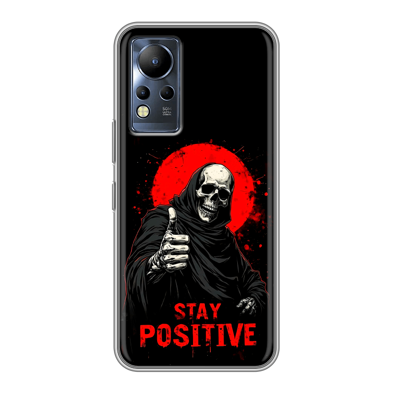 Силиконовый чехол на Infinix Note 12 с принтом смешной скелет Силиконовый чехол на Infinix Note 12 с принтом смешной скелет