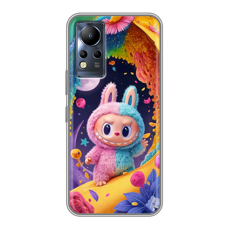 Силиконовый чехол на Infinix Note 12 с принтом Labubu Лабубу Силиконовый чехол на Infinix Note 12 с принтом Labubu Лабубу