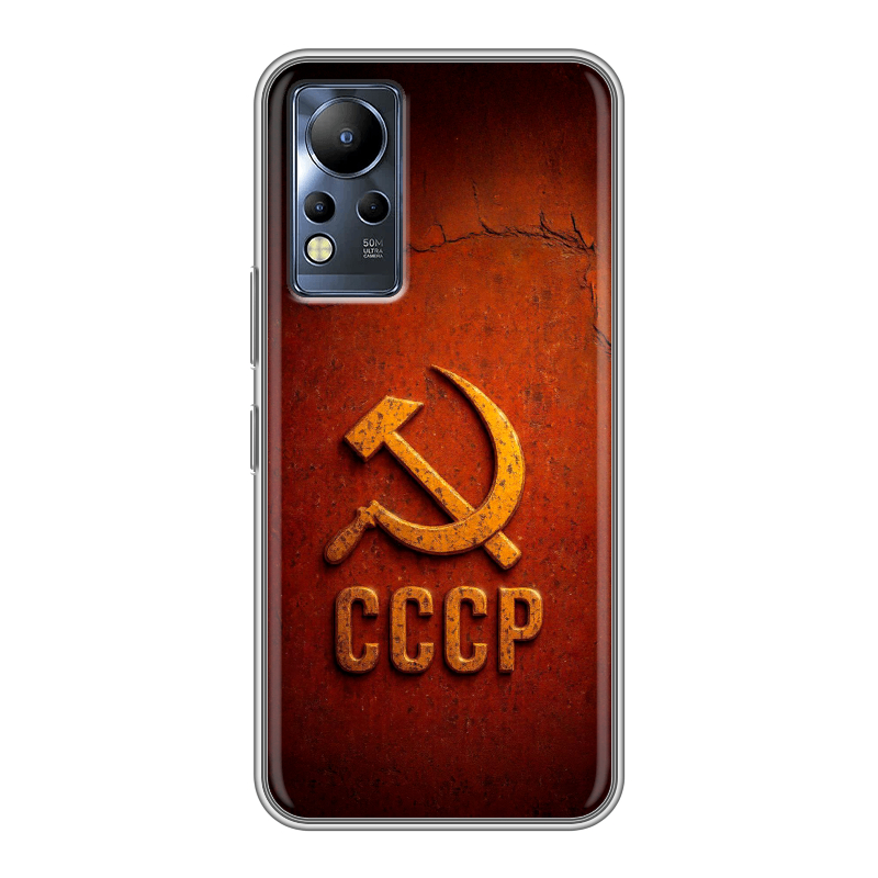 Силиконовый противоударный чехол на Infinix Note 12 с принтом Флаг Герб СССР Силиконовый противоударный чехол на Infinix Note 12 с принтом Флаг Герб СССР