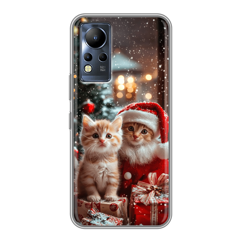 Силиконовый противоударный чехол на Infinix Note 12 с принтом Новый год Силиконовый противоударный чехол на Infinix Note 12 с принтом Новый год