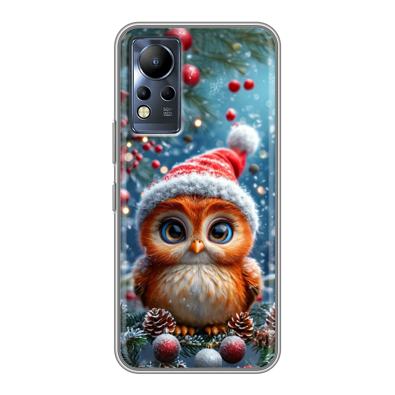 Силиконовый противоударный чехол на Infinix Note 12 с принтом Новый год Силиконовый противоударный чехол на Infinix Note 12 с принтом Новый год