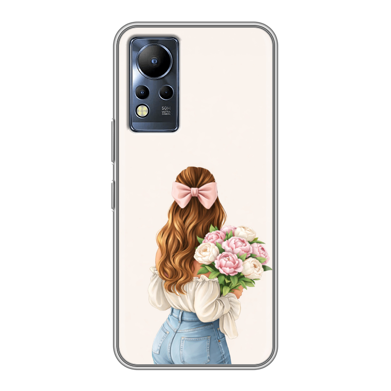 Силиконовый противоударный чехол на Infinix Note 12 с принтом женский Силиконовый противоударный чехол на Infinix Note 12 с принтом женский