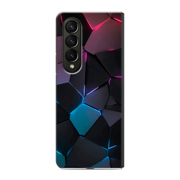 Пластиковый чехол на Samsung Galaxy Z Fold 4 с принтом Геометрия неона