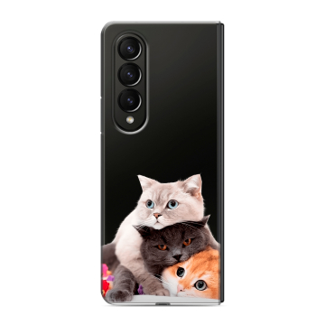 Пластиковый чехол на Samsung Galaxy Z Fold 4 с принтом Кошки