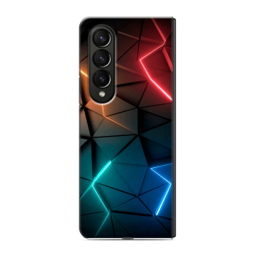 Пластиковый чехол на Samsung Galaxy Z Fold 4 с принтом Абстракция неон