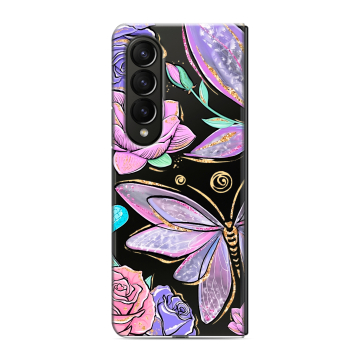 Пластиковый чехол на Samsung Galaxy Z Fold 4 с принтом Бабочки и цветы Пластиковый чехол на Samsung Galaxy Z Fold 4 с принтом Бабочки и цветы