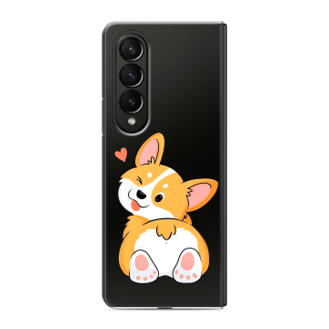 Пластиковый чехол на Samsung Galaxy Z Fold 4 с принтом Корги Пластиковый чехол на Samsung Galaxy Z Fold 4 с принтом Корги