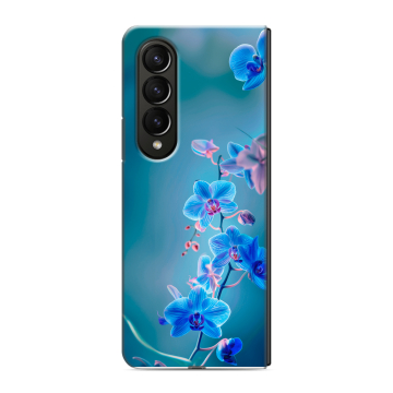 Пластиковый чехол на Samsung Galaxy Z Fold 4 с принтом Голубые цветы Пластиковый чехол на Samsung Galaxy Z Fold 4 с принтом Голубые цветы