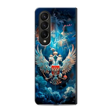 Пластиковый чехол на Samsung Galaxy Z Fold 4 с принтом Герб флаг России Пластиковый чехол на Samsung Galaxy Z Fold 4 с принтом Герб флаг России