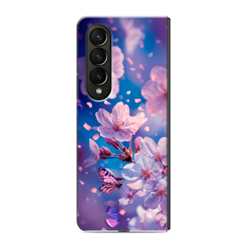 Пластиковый чехол на Samsung Galaxy Z Fold 4 с принтом цветы бабочки Пластиковый чехол на Samsung Galaxy Z Fold 4 с принтом цветы бабочки