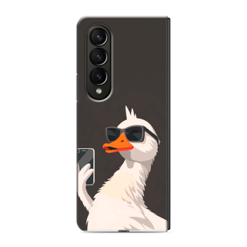 Пластиковый чехол на Samsung Galaxy Z Fold 4 с принтом утка в очках Пластиковый чехол на Samsung Galaxy Z Fold 4 с принтом утка в очках