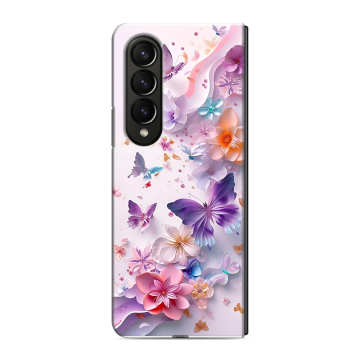 Пластиковый чехол на Samsung Galaxy Z Fold 4 с принтом цветы бабочки