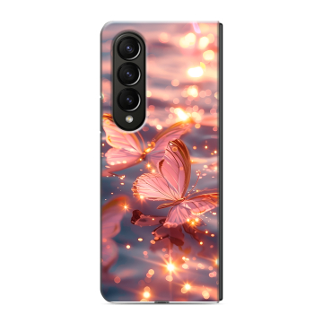 Пластиковый чехол на Samsung Galaxy Z Fold 4 с принтом бабочки розовые Пластиковый чехол на Samsung Galaxy Z Fold 4 с принтом бабочки розовые