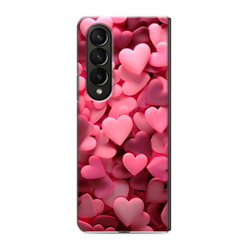 Пластиковый чехол на Samsung Galaxy Z Fold 4 с принтом розовые сердечки Пластиковый чехол на Samsung Galaxy Z Fold 4 с принтом розовые сердечки