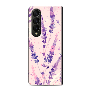 Пластиковый чехол на Samsung Galaxy Z Fold 4 с принтом цветы лаванда Пластиковый чехол на Samsung Galaxy Z Fold 4 с принтом цветы лаванда