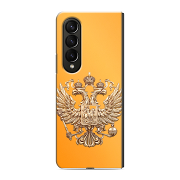 Пластиковый чехол на Samsung Galaxy Z Fold 4 с принтом Герб Флаг России Пластиковый чехол на Samsung Galaxy Z Fold 4 с принтом Герб Флаг России