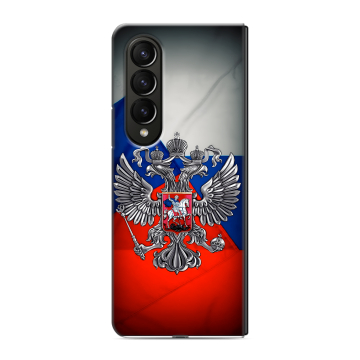 Пластиковый чехол на Samsung Galaxy Z Fold 4 с принтом Флаг России Пластиковый чехол на Samsung Galaxy Z Fold 4 с принтом Флаг России