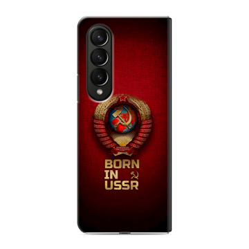 Пластиковый чехол на Samsung Galaxy Z Fold 4 с принтом Флаг Герб СССР Пластиковый чехол на Samsung Galaxy Z Fold 4 с принтом Флаг Герб СССР