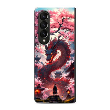 Пластиковый чехол на Samsung Galaxy Z Fold 4 с принтом Дракон Японский Пластиковый чехол на Samsung Galaxy Z Fold 4 с принтом Дракон Японский