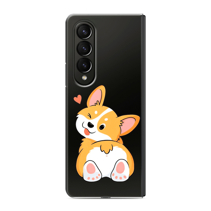 Пластиковый чехол на Samsung Galaxy Z Fold 4 с принтом Корги Пластиковый чехол на Samsung Galaxy Z Fold 4 с принтом Корги