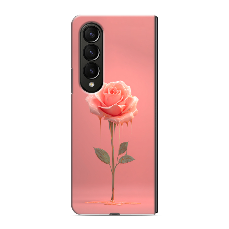 Пластиковый чехол на Samsung Galaxy Z Fold 4 с принтом Розовая роза Пластиковый чехол на Samsung Galaxy Z Fold 4 с принтом Розовая роза