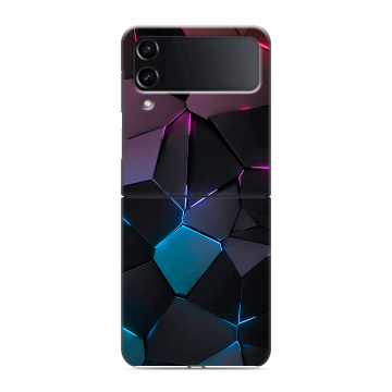 Пластиковый чехол на Samsung Galaxy Z Flip 4 с принтом Геометрия неона Пластиковый чехол на Samsung Galaxy Z Flip 4 с принтом Геометрия неона