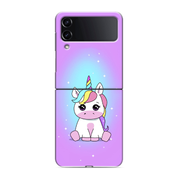 Пластиковый чехол на Samsung Galaxy Z Flip 4 с принтом Единорог Пластиковый чехол на Samsung Galaxy Z Flip 4 с принтом Единорог