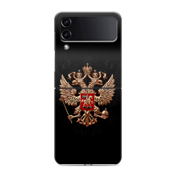 Пластиковый чехол на Samsung Galaxy Z Flip 4 с принтом Герб России Пластиковый чехол на Samsung Galaxy Z Flip 4 с принтом Герб России