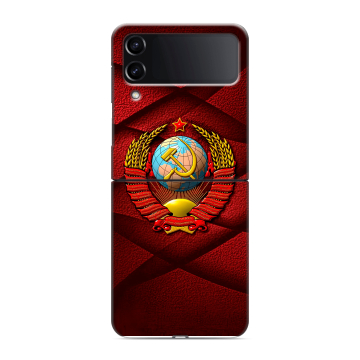Пластиковый чехол на Samsung Galaxy Z Flip 4 с принтом Герб СССР Пластиковый чехол на Samsung Galaxy Z Flip 4 с принтом Герб СССР