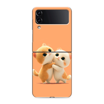 Пластиковый чехол на Samsung Galaxy Z Flip 4 с принтом Милые котики Пластиковый чехол на Samsung Galaxy Z Flip 4 с принтом Милые котики