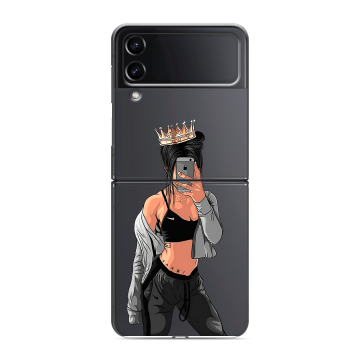 Пластиковый чехол на Samsung Galaxy Z Flip 4 с принтом Женские принты Пластиковый чехол на Samsung Galaxy Z Flip 4 с принтом Женские принты