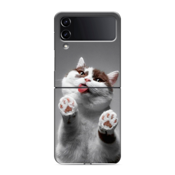 Пластиковый чехол на Samsung Galaxy Z Flip 4 с принтом Коты Пластиковый чехол на Samsung Galaxy Z Flip 4 с принтом Коты