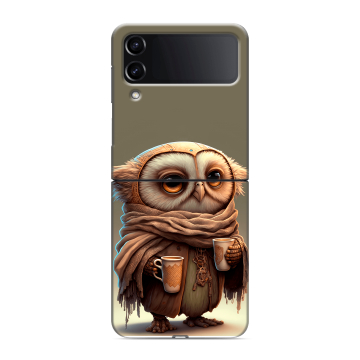 Пластиковый чехол на Samsung Galaxy Z Flip 4 с принтом Сова Пластиковый чехол на Samsung Galaxy Z Flip 4 с принтом Сова