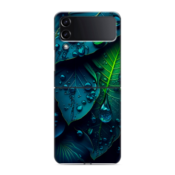 Пластиковый чехол на Samsung Galaxy Z Flip 4 с принтом Листья Пластиковый чехол на Samsung Galaxy Z Flip 4 с принтом Листья