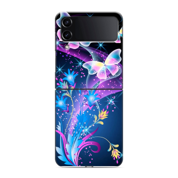 Пластиковый чехол на Samsung Galaxy Z Flip 4 с принтом Бабочки Пластиковый чехол на Samsung Galaxy Z Flip 4 с принтом Бабочки