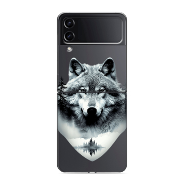 Пластиковый чехол на Samsung Galaxy Z Flip 4 с принтом Волк в лесу