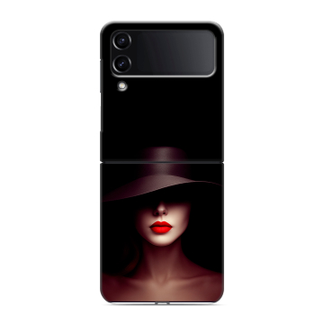 Пластиковый чехол на Samsung Galaxy Z Flip 4 с принтом Девушка в шляпе Пластиковый чехол на Samsung Galaxy Z Flip 4 с принтом Девушка в шляпе