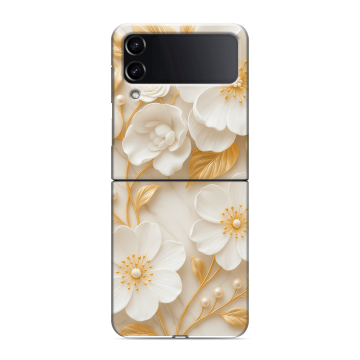 Пластиковый чехол на Samsung Galaxy Z Flip 4 с принтом Цветы Пластиковый чехол на Samsung Galaxy Z Flip 4 с принтом Цветы